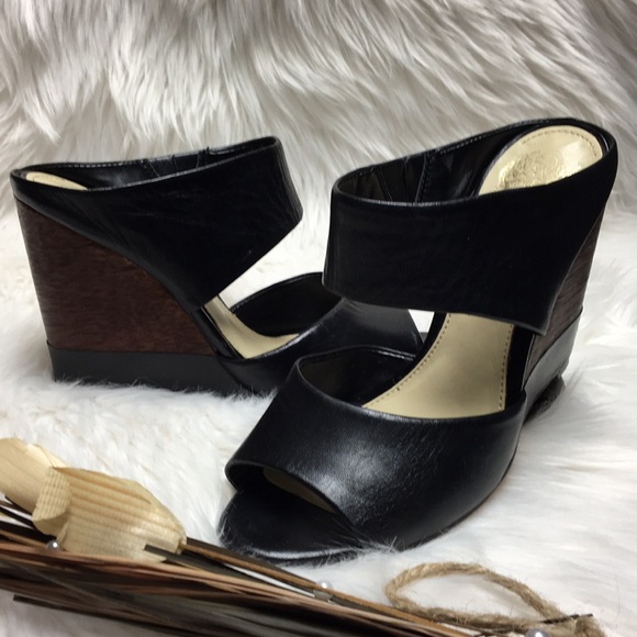 Vince Camuto Shoes - SOLD Vince Camuto Slip On Mule Open Toe Wedge Heel